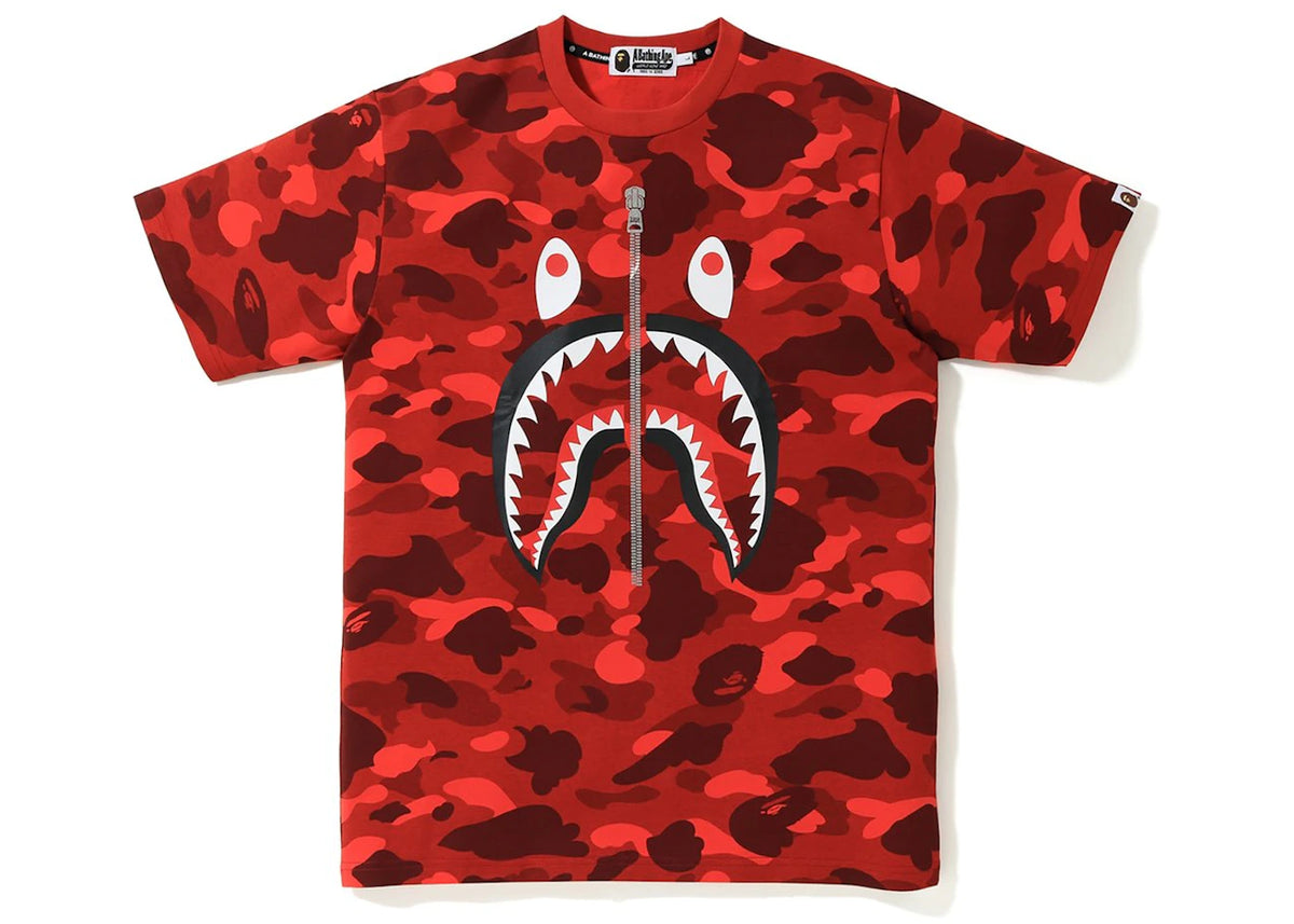 BAPE Color Camo Shark Tee Red - vue 360