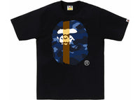 BAPE Color Camo Transform Big Ape Head Tee Black/Navy