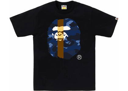 BAPE Color Camo Transform Big Ape Head Tee Black/Navy - authentic BAPE product