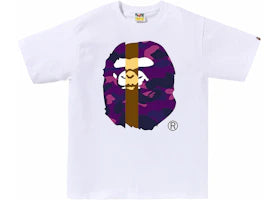 BAPE Color Camo Transform Big Ape Head Tee White/Purple