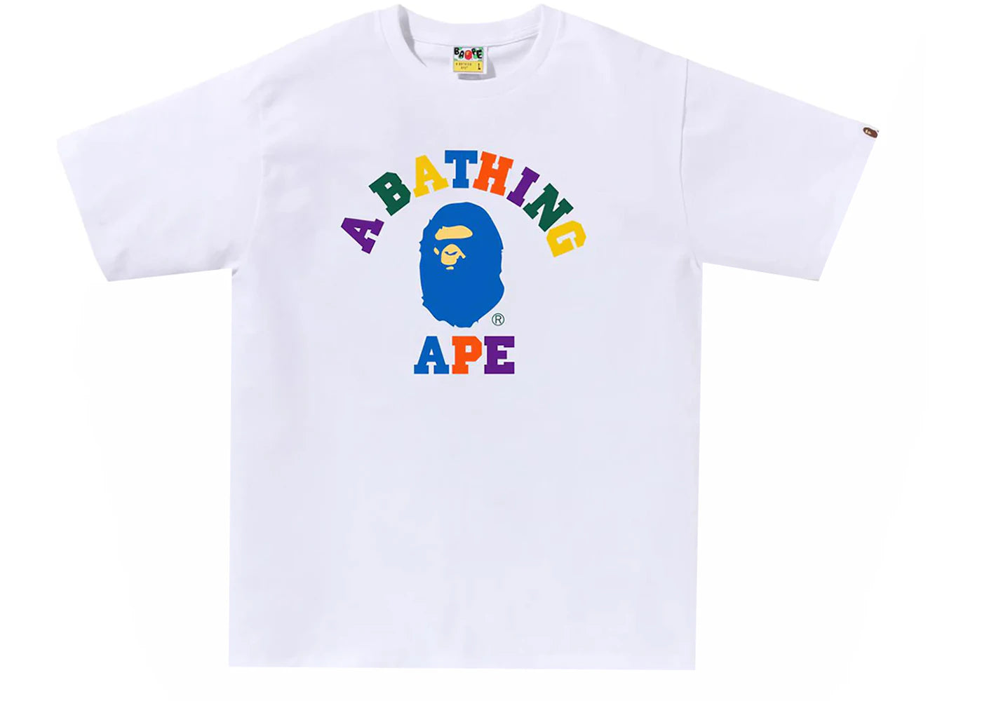 BAPE Colors College T-Shirt (FS24) Weiß - vue 360