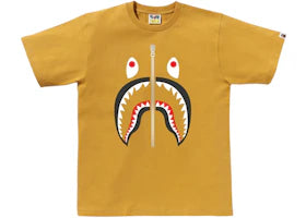 BAPE Cotton Shark Head T-Shirt Yellow - vue 360