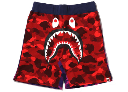 BAPE Crazy Camo Shark Sweat Shorts Red - apparel view 2