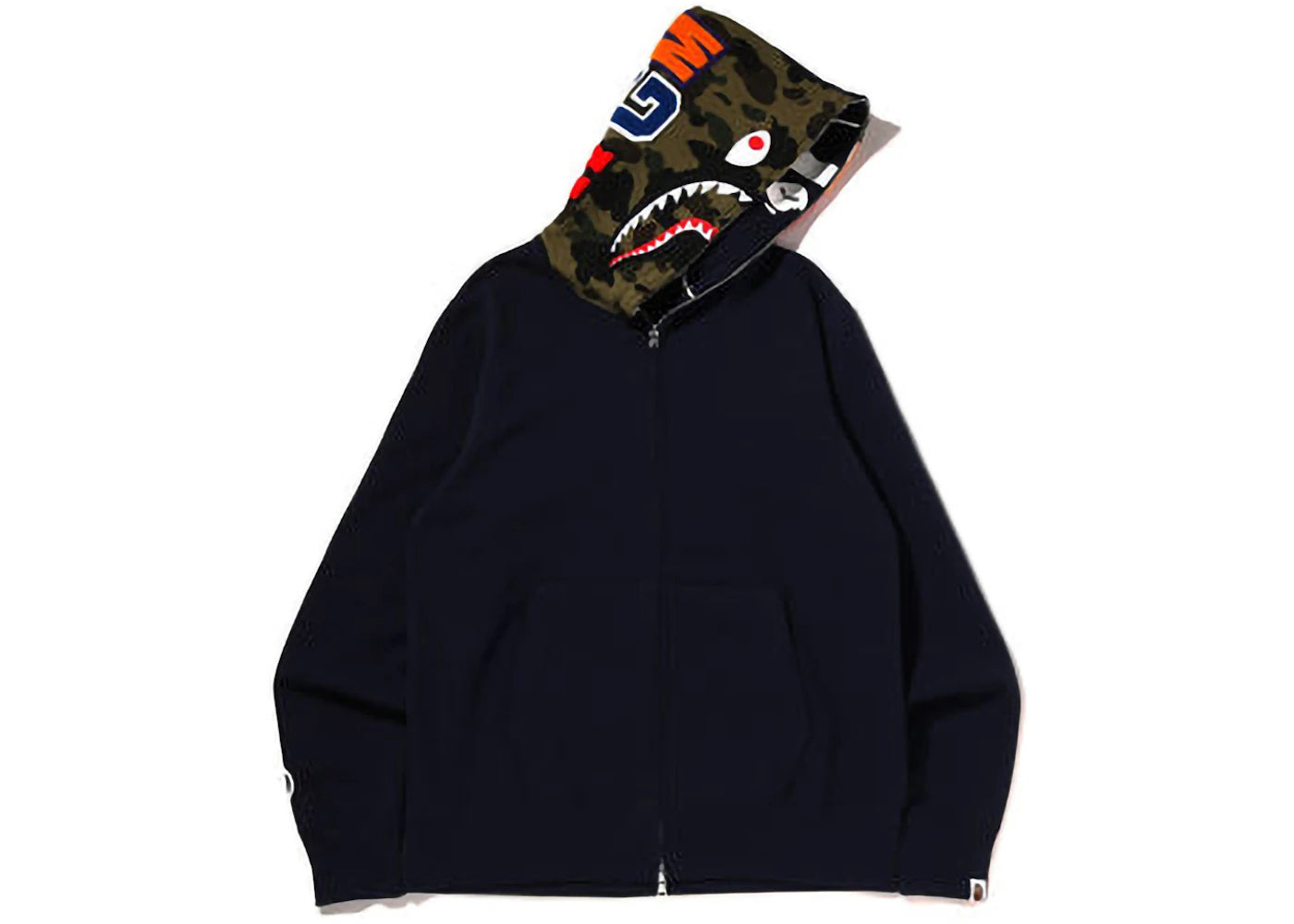 BAPE Crazy Face Full Zip Hoodie Navy - vue secondaire B