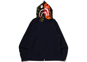 BAPE Crazy Face Full Zip Hoodie Navy - vue 360