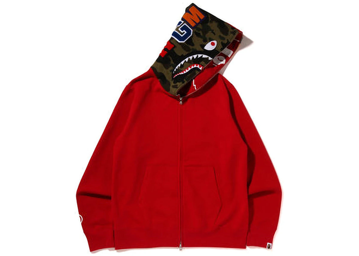 BAPE Crazy Face Full Zip Hoodie Red - vue secondaire B