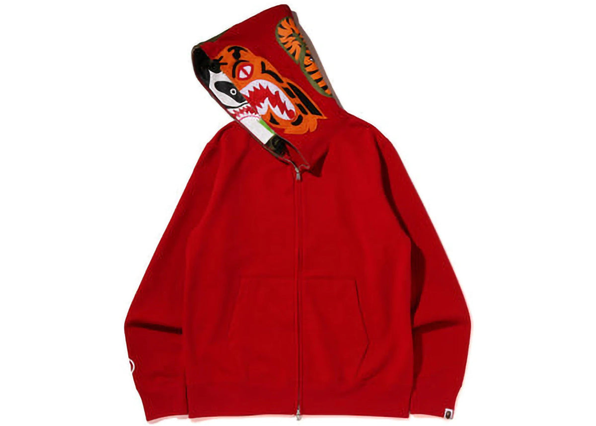 BAPE Crazy Face Full Zip Hoodie Red - vue secondaire B