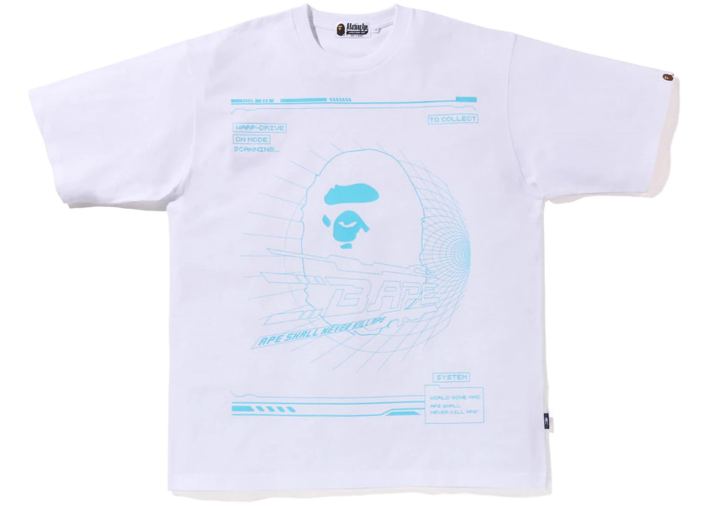 BAPE Cyber Bathing Ape Relaxed Fit Tee White - vue secondaire A