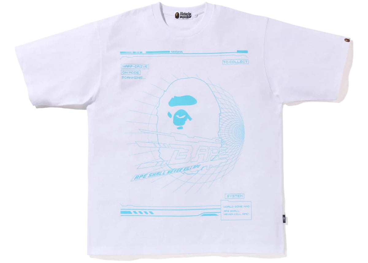 BAPE Cyber Bathing Ape Relaxed Fit Tee White - vue 360