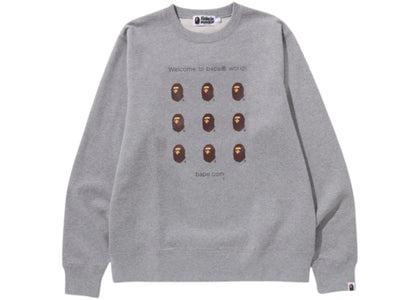 BAPE Dot Com Crewneck Sweatshirt Gray - apparel view 2