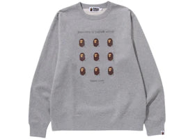 BAPE Dot Com Crewneck Sweatshirt Gray