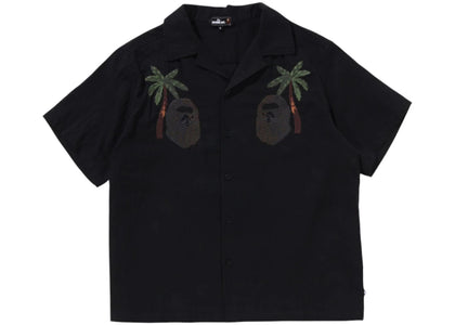 BAPE Embroidered Casual S/S Shirt Black - apparel view 2