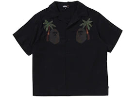 BAPE Embroidered Casual S/S Shirt Black