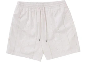 BAPE Embroidery Relaxed Fit Shorts Ivory - vue 360