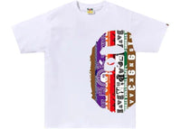 BAPE Fans Scarf Side Big Ape Head Tee White