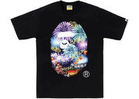 BAPE Firework Ape Head Photo Tee Black