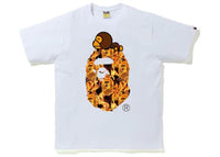 BAPE Flame Milo On Big Ape T-Shirt White/Orange