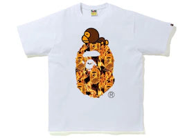 BAPE Flame Milo On Big Ape T-Shirt White/Orange