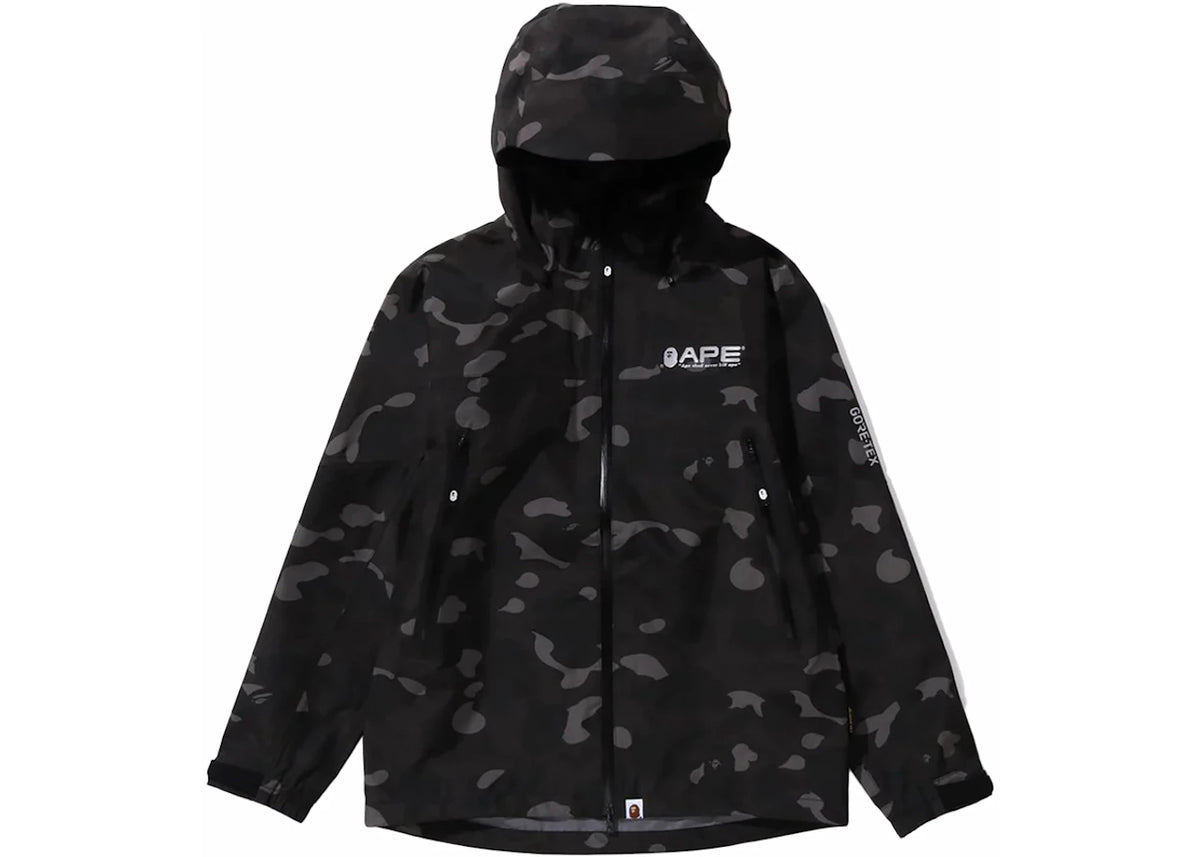 BAPE GORE-TEX Color Camo Shell Jacket Black - vue 360