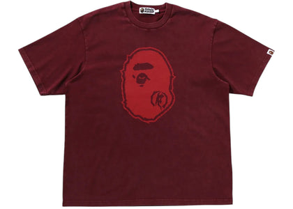 BAPE Garment Dye Ape Head Relaxed Fit Tee Burgundy - authentic BAPE product