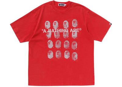 BAPE Garment Dye Logo Relaxed Fit Tee Red
