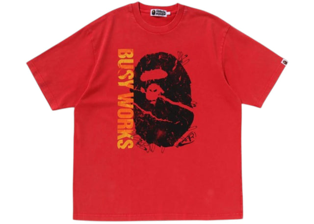 BAPE Garment Dye Relaxed Fit Tee Red