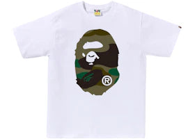 BAPE Giant 1st Camo Big Ape Head Tee White/Green