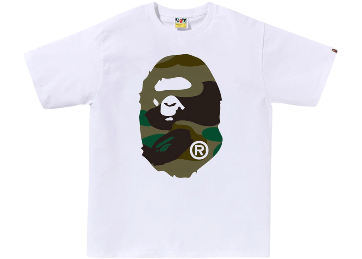 BAPE Giant 1st Camo Big Ape Head Tee White/Green - vue secondaire A