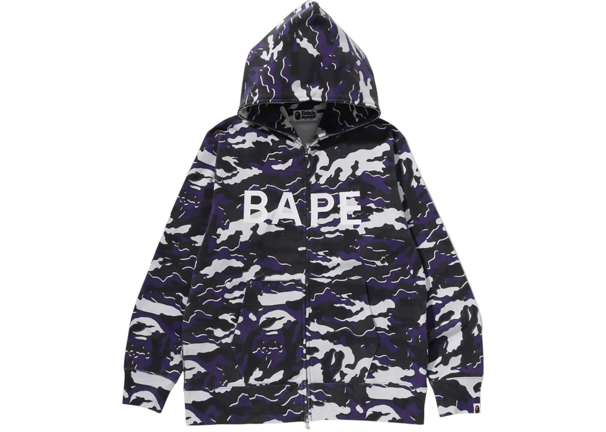 BAPE Glitch Woodland Camo Full Zip Hoodie Purple - vue secondaire A