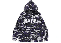 BAPE Glitch Woodland Camo Full Zip Hoodie Purple