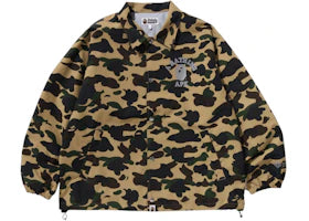 BAPE Gore-Tex Wind Stopper 1St Camo Relaxed Coach Jacket Jacket Yellow