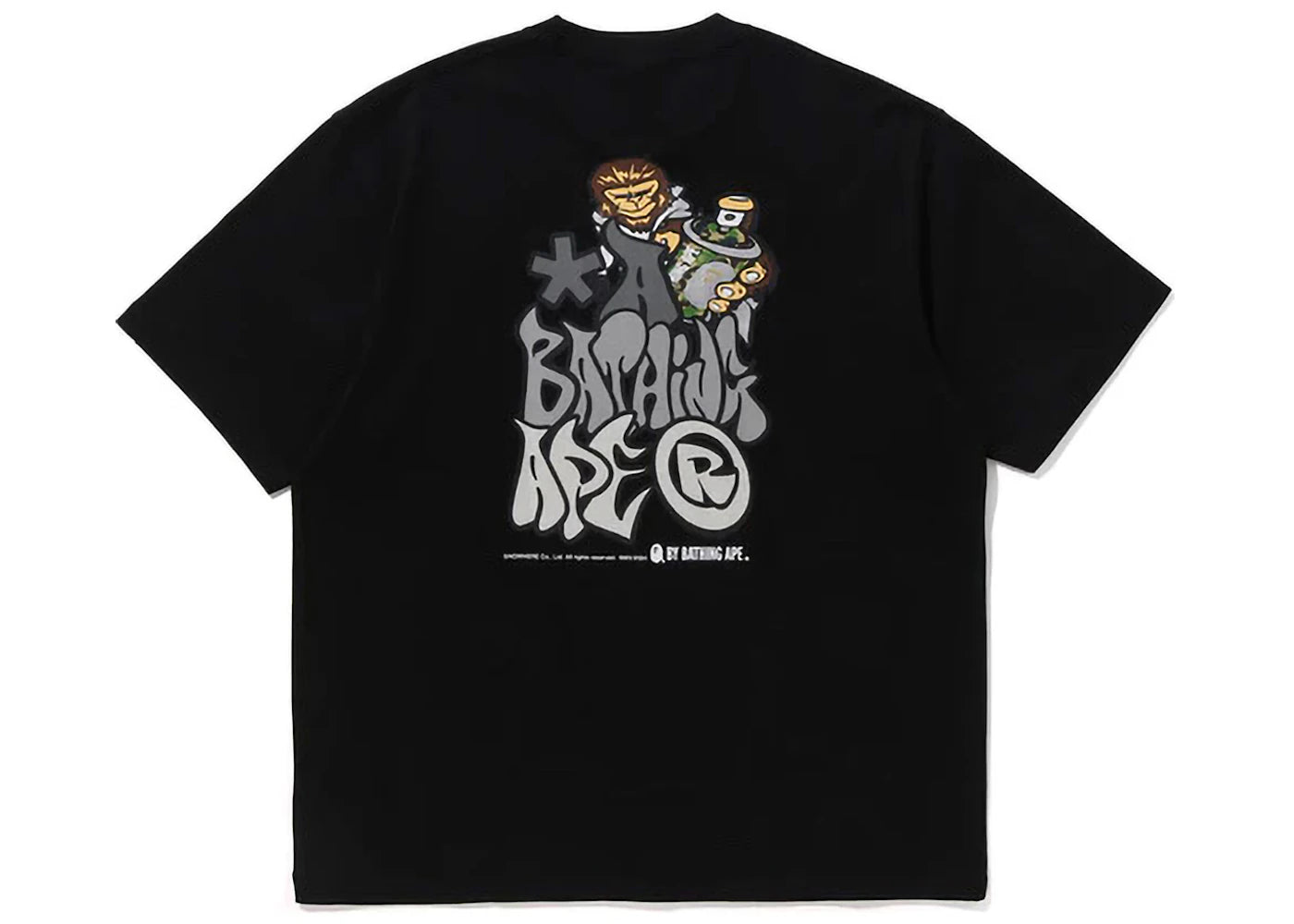 BAPE Graffiti Bape Relaxed Fit Tee Black - vue secondaire A