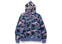 BAPE Grid Camo Shark Full Zip Hoodie Purple