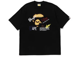 BAPE Hand Draw Graphic Relaxed Fit Tee Black