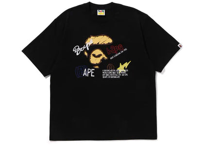 BAPE Hand Draw Graphic Relaxed Fit Tee Black - product view 2