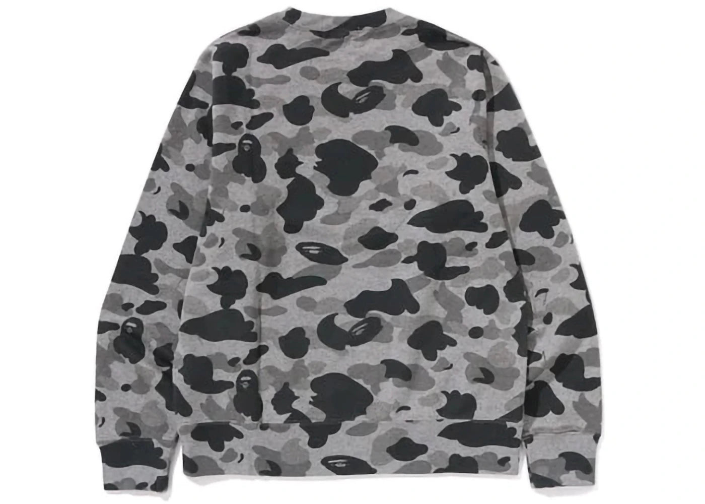 BAPE Heather Gray Camo Ape Head One Point Crewneck Gray - vue secondaire B