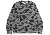 BAPE Heather Gray Camo Ape Head One Point Crewneck Gray