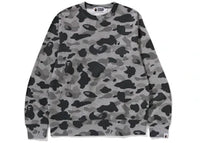 BAPE Heather Gray Camo Ape Head One Point Crewneck Gray