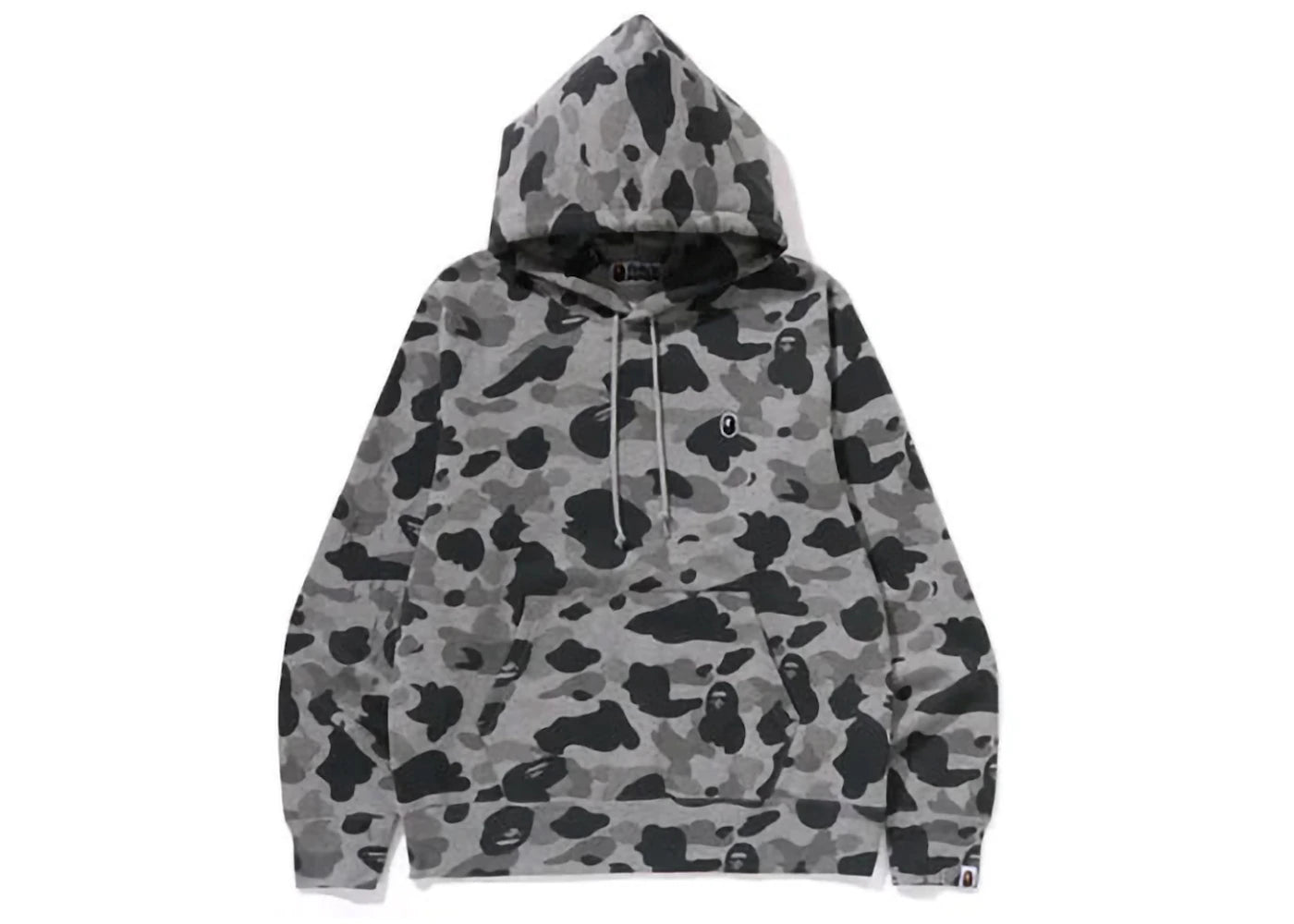 BAPE Heather Gray Camo Pullover Hoodie Gray - vue 360