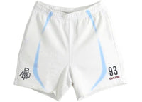 BAPE Heavy Wash Hand Draw Football Logo Relaxed Fit Sweat Short White