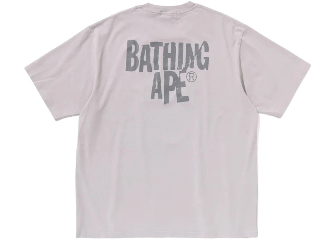 BAPE Heavy Washed Ape Head Relaxed Fit Tee Gray - vue secondaire B