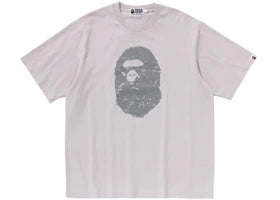 BAPE Heavy Washed Ape Head Relaxed Fit Tee Gray