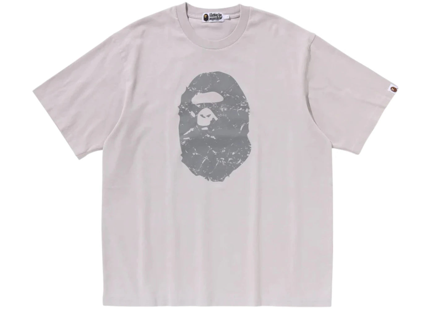 BAPE Heavy Washed Ape Head Relaxed Fit Tee Gray - vue secondaire A