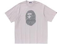 BAPE Heavy Washed Ape Head Relaxed Fit Tee Gray