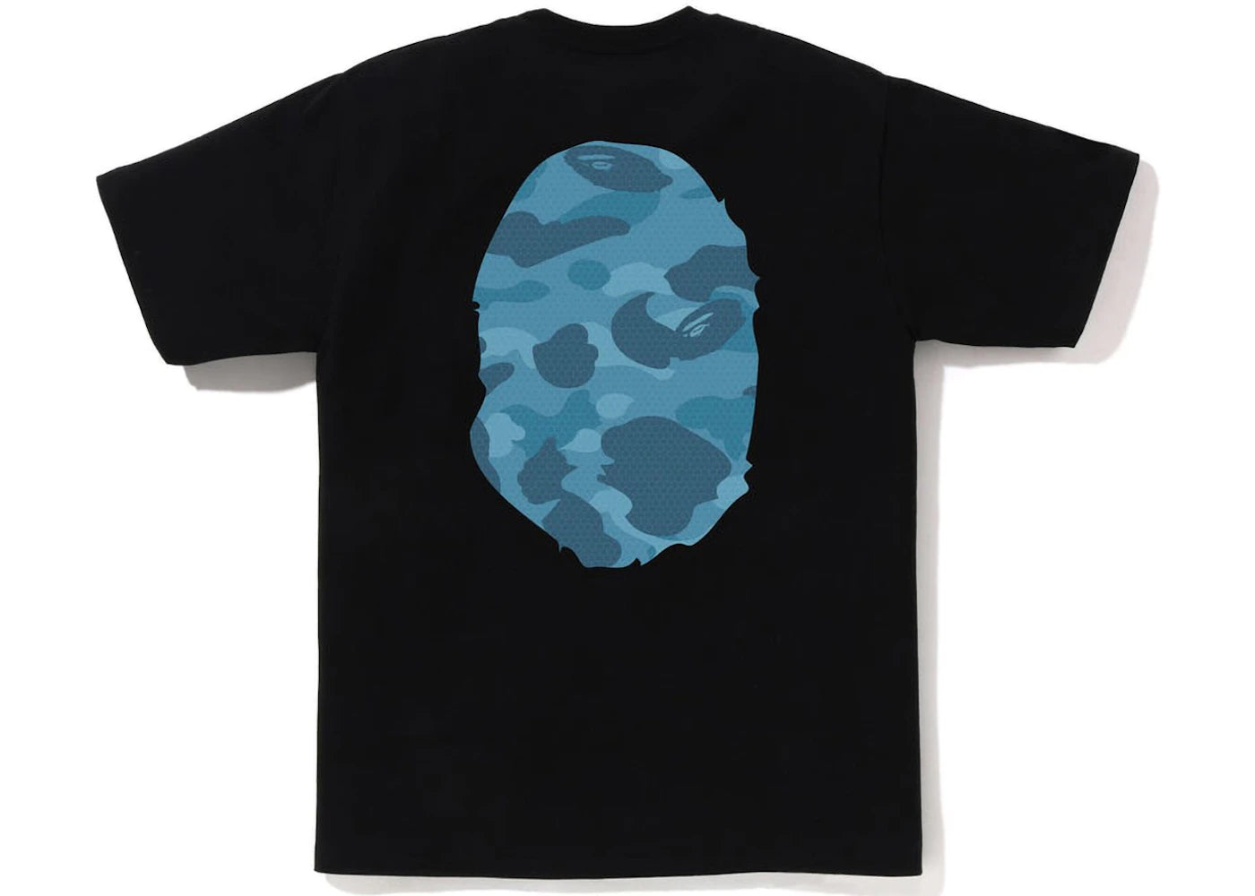 BAPE Honeycomb Camo Big Ape Head Tee Black Blue - vue secondaire B