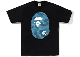 BAPE Honeycomb Camo Big Ape Head Tee Black Blue