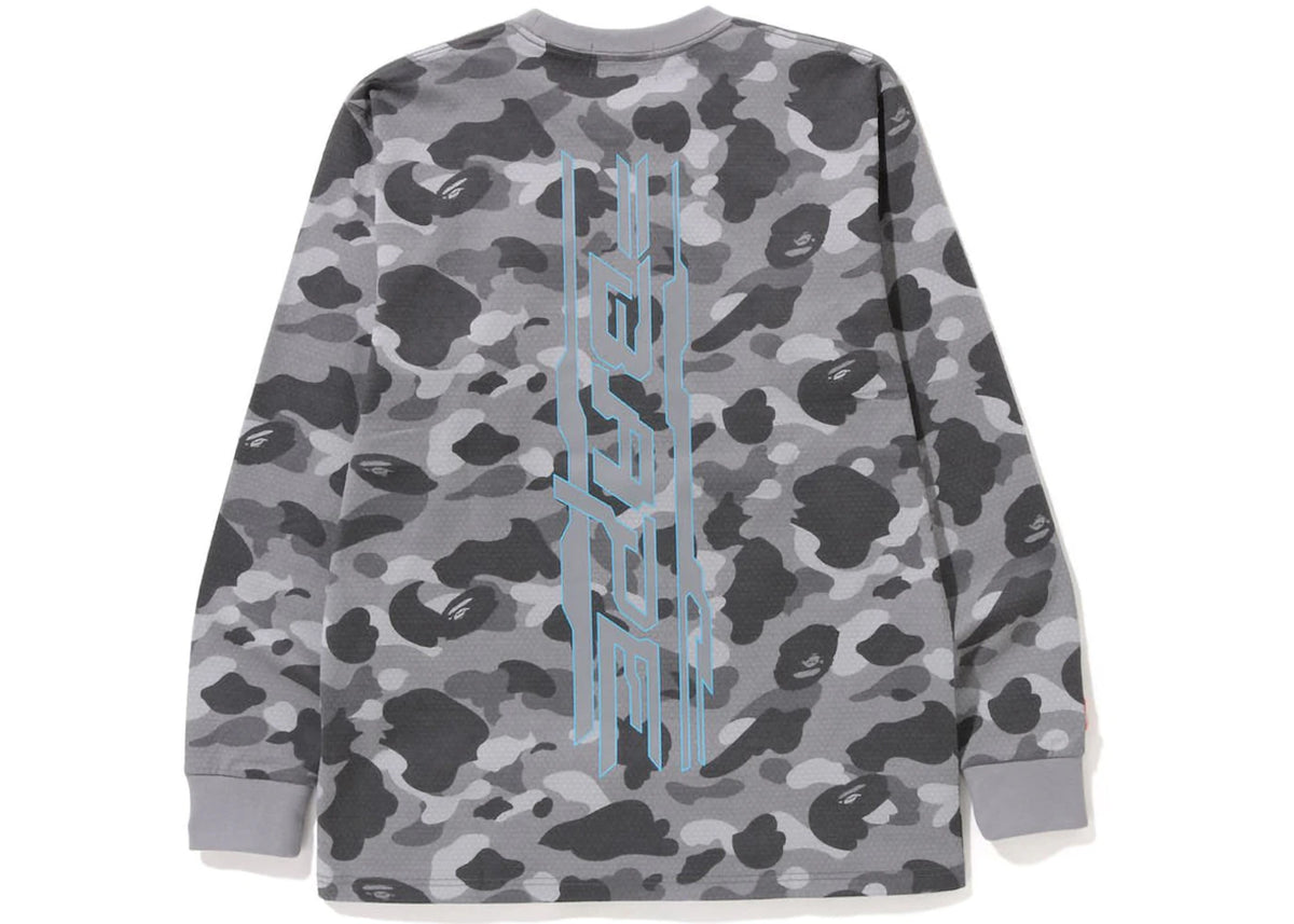 BAPE Honeycomb Camo L/S Tee Grey - vue secondaire A