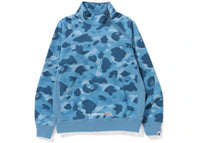 BAPE Honeycomb Camo Side Zip Crewneck Blue