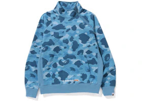 BAPE Honeycomb Camo Side Zip Crewneck Blue