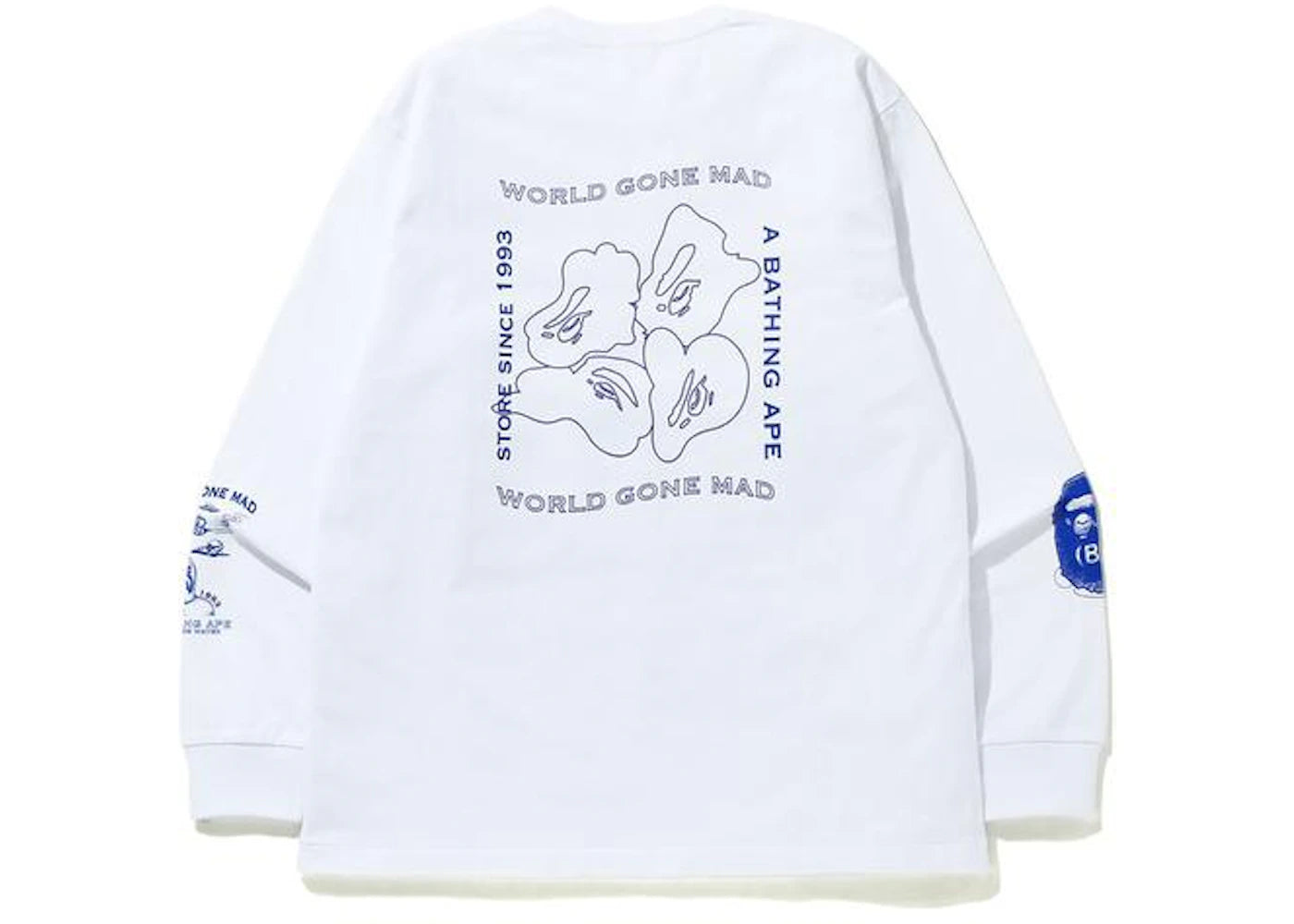 BAPE Ink Print Relaxed #1 L/S Tee White - vue secondaire B